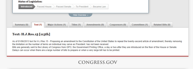 bottom half of page bill to allow 3rd term