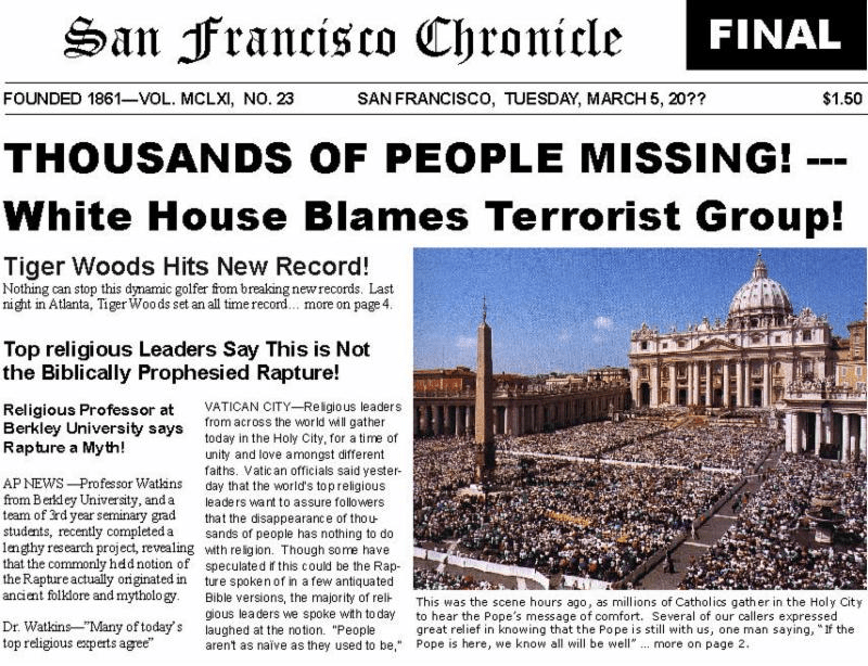 Newspaper after rapture